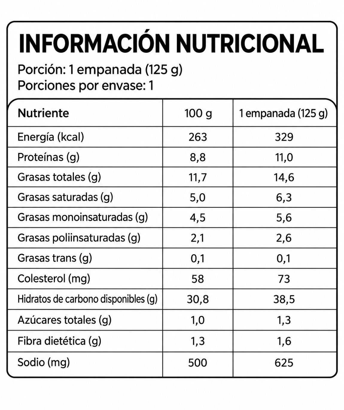 NUEVO Empanada Sin Gluten de Pino Grass Fed 120g