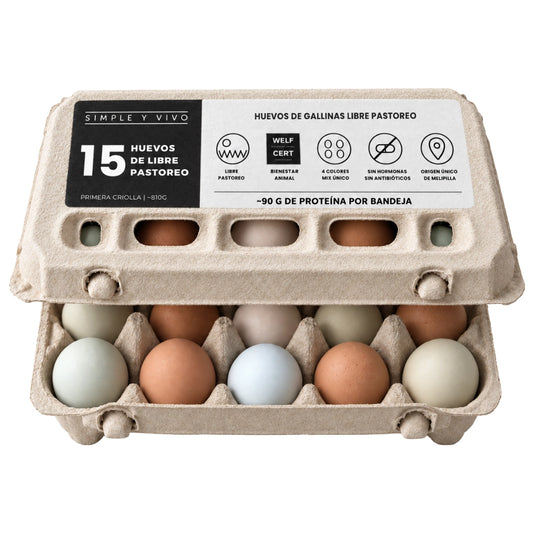 NUEVO Huevos Gallina Criolla Libre Pastoreo 15 unidades