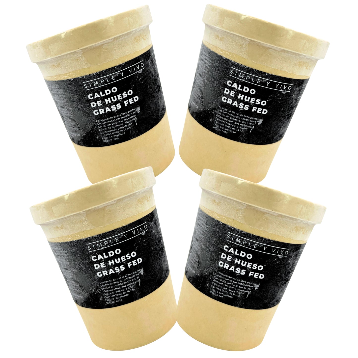 Pack X4 Caldo de Hueso y Rótula Grass Fed 900ml