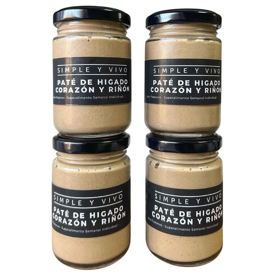Pack X4 Paté de Hígado, Corazón y Riñón 580g