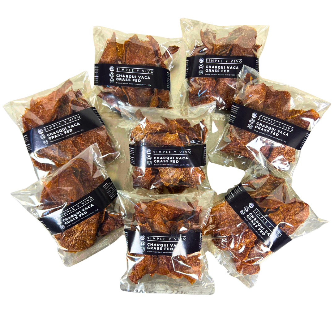 Pack X8 Charqui Vacuno Grass Fed 320g