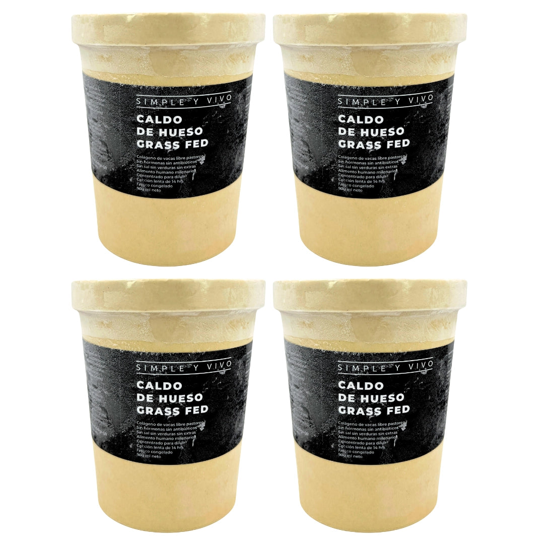 Pack X4 Caldo de Hueso y Rótula Grass Fed 900ml