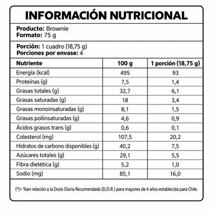 Brownie Fudge Sin Gluten Sin Azúcar 75g