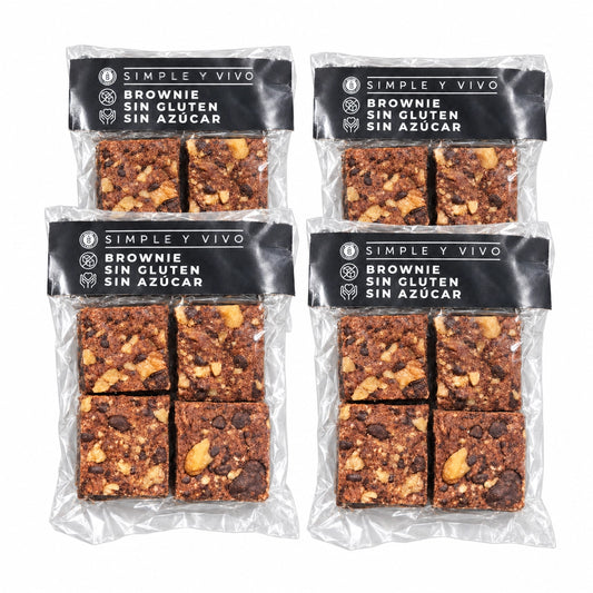 Pack X4 Brownies Fudge Sin Gluten Sin Azúcar 75g
