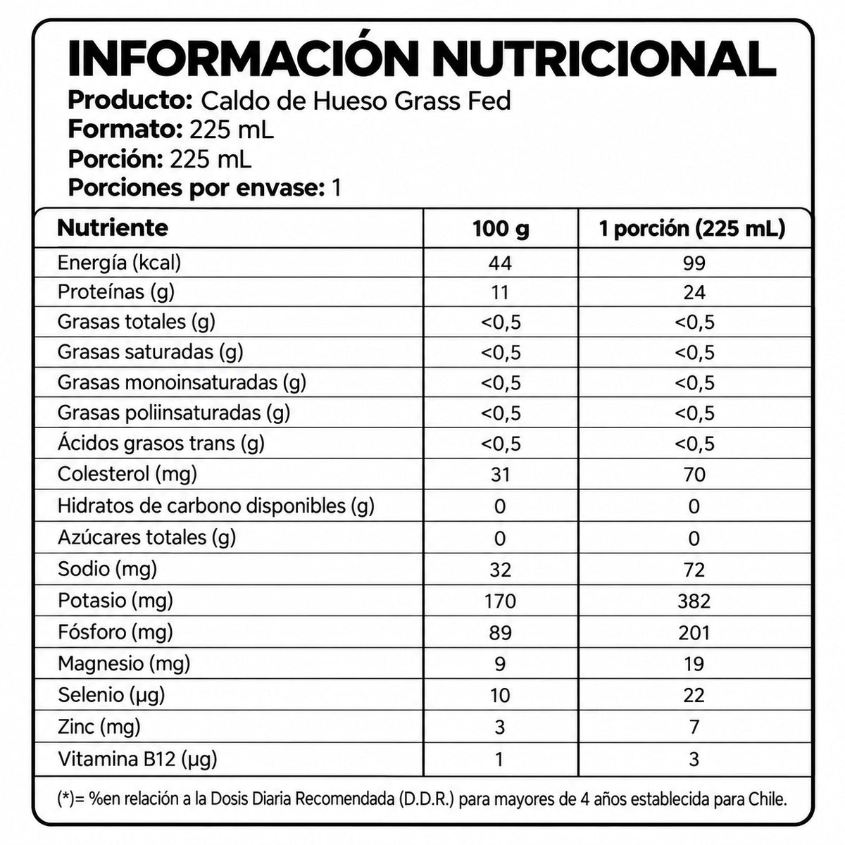 Pack X8 Caldo de Hueso y Rótula Grass Fed 225ml