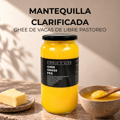 Ghee Grass Fed: mantequilla clarificada de vacas de libre pastoreo — Simple y Vivo