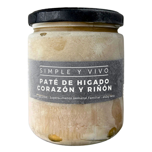 Paté de hígado, corazón y riñón grass fed 450 g